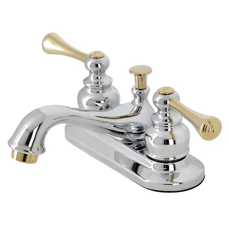 KB604BL 4 Centerset Bathroom Faucet, Polished Chrome/Polished Brass